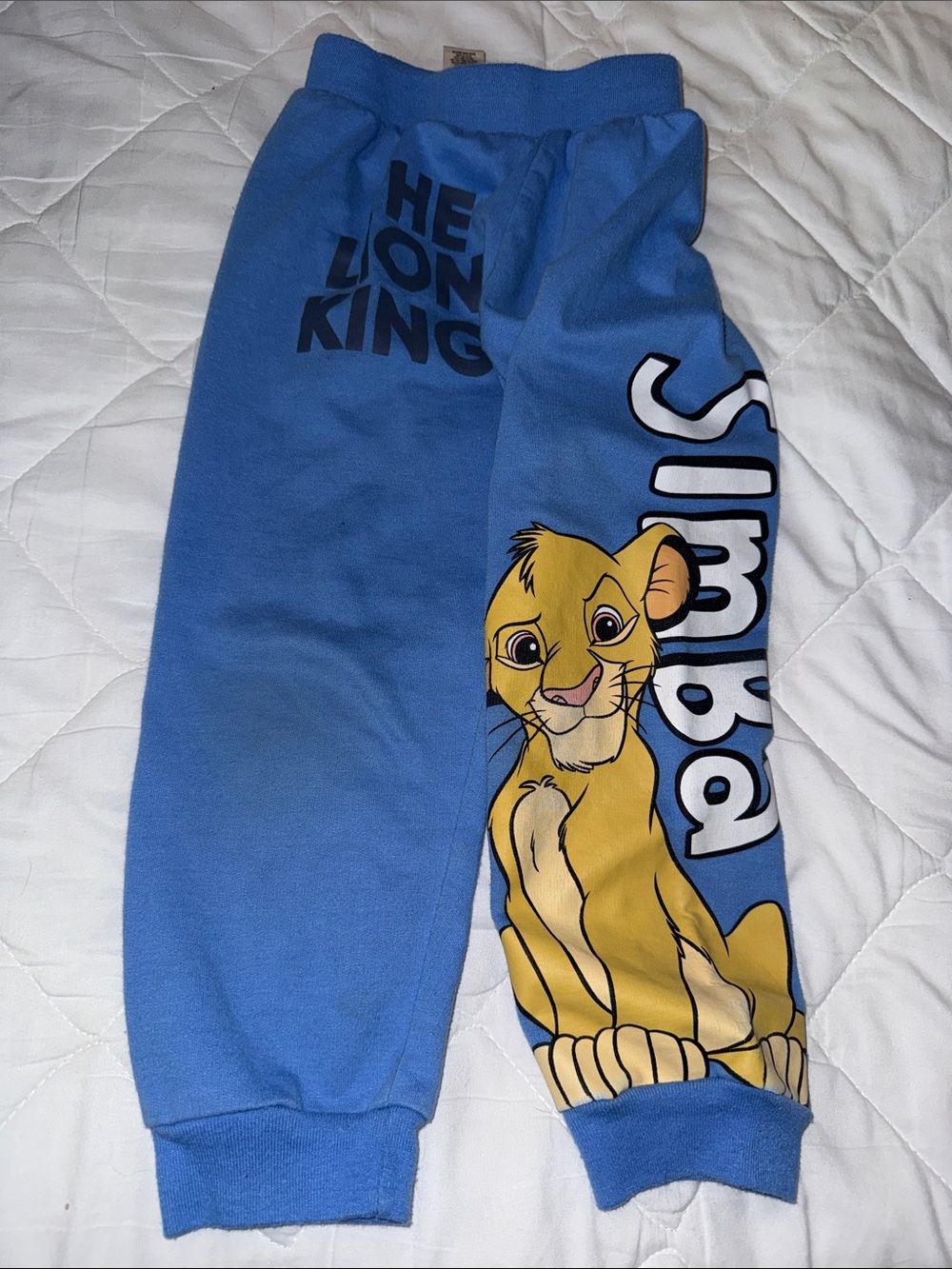 5T Disney Blue Simba Sweatpants with The Lion King Graphic like new